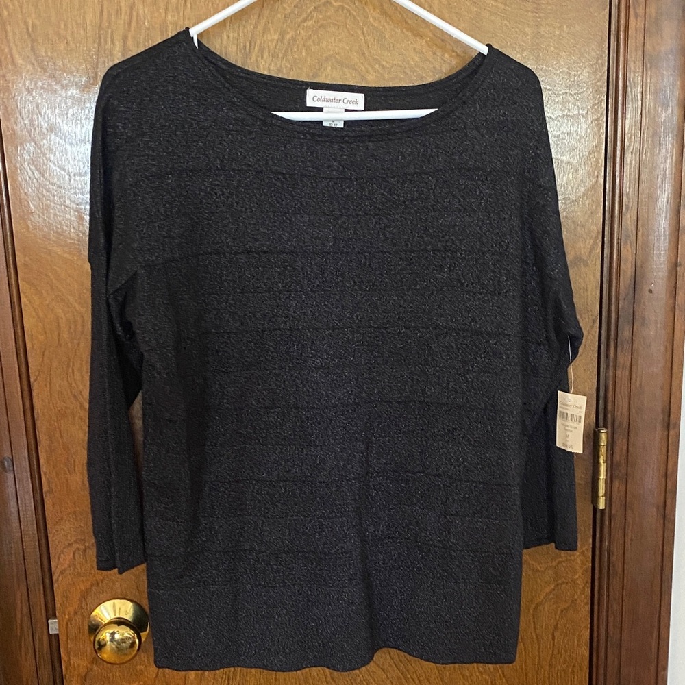 Coldwater Creek Charcoal/metallic black Long Sleeve Top